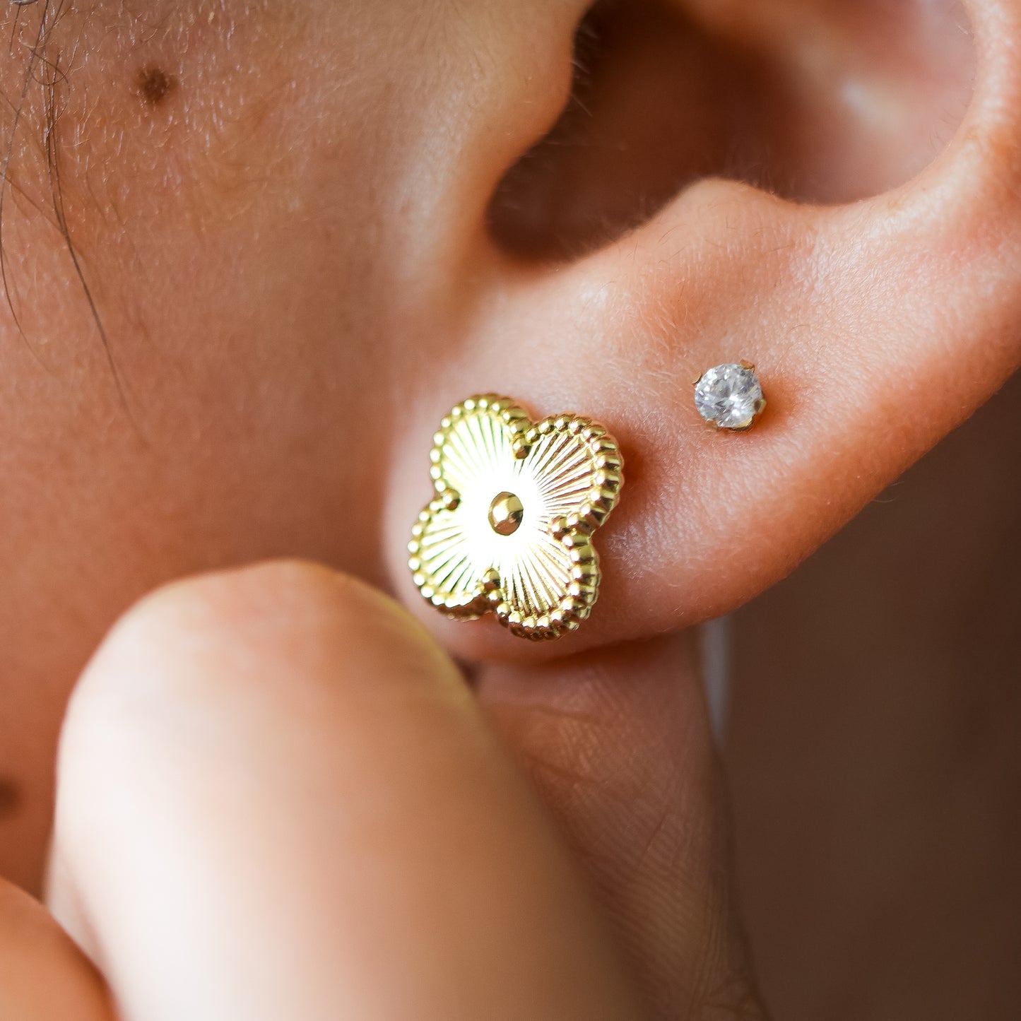 ARETES TREBOL 4 HOJAS