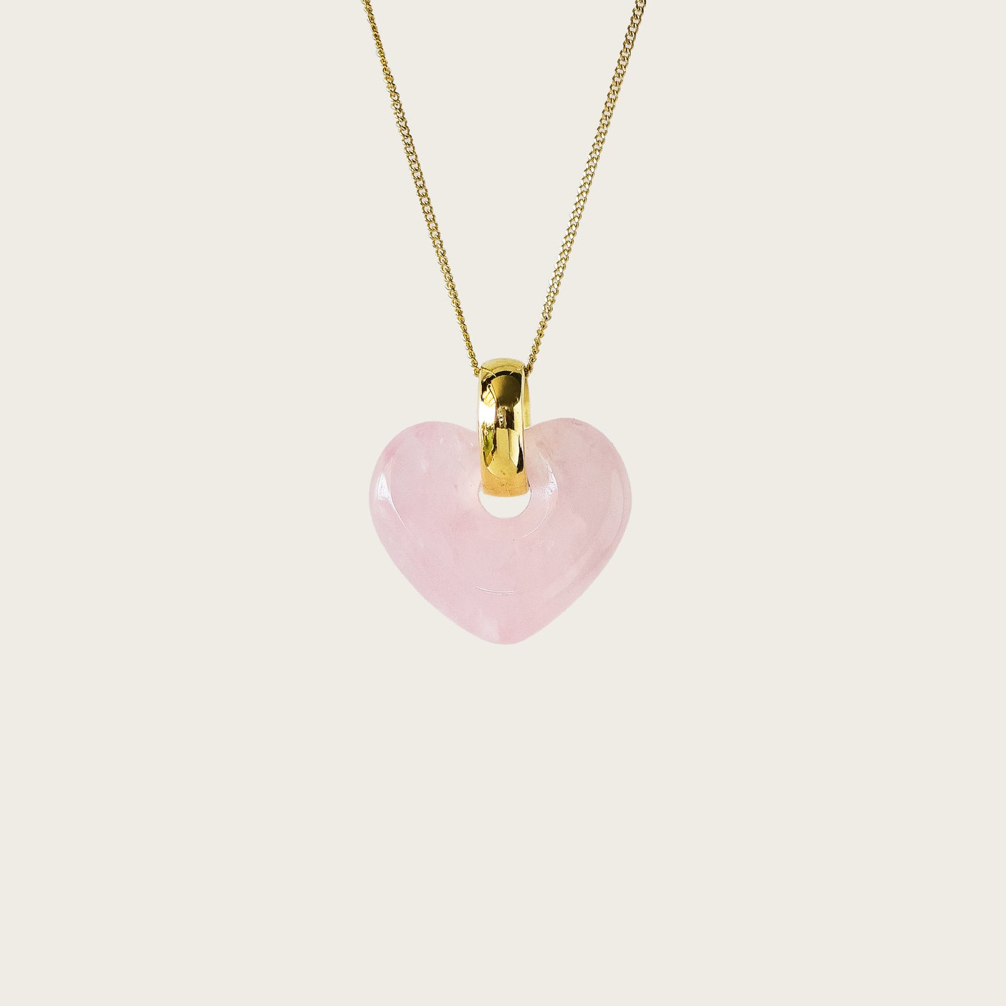 DIJE CORAZON CHICO CUARZO ROSA