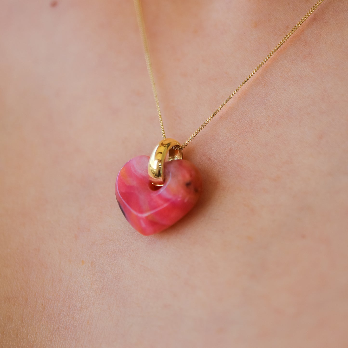DIJE CORAZON CHICO OPALO ROSADO