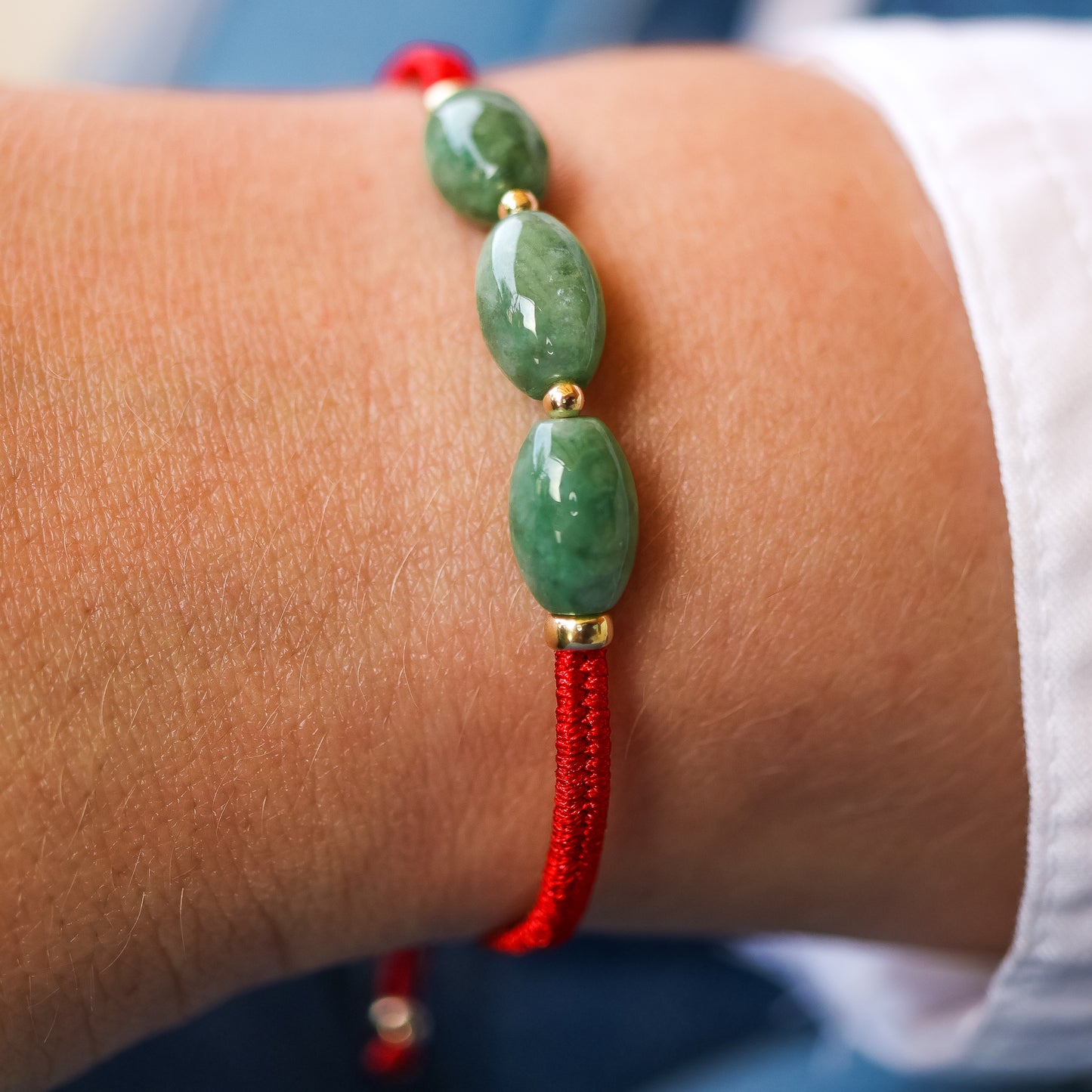 PULSERA TEJIDA GIORGIA JADE OVAL