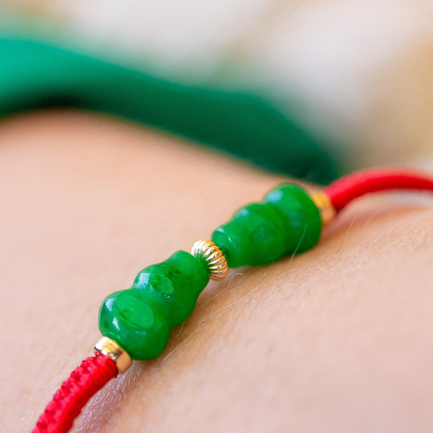 PULSERA TEJIDA JADE CALABAZA DUAL