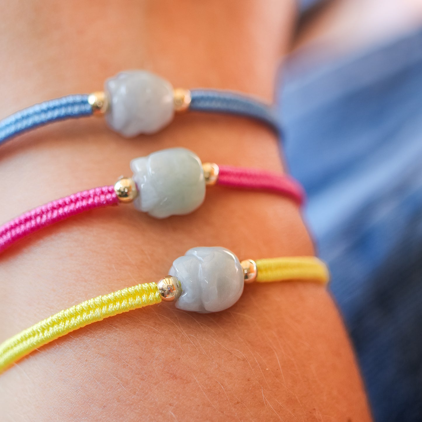 PULSERA TEJIDA JADE FLOR DE LOTO