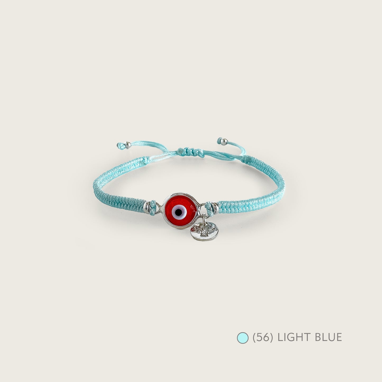 PULSERA TEJIDA SILVER OJO TURCO ROJO
