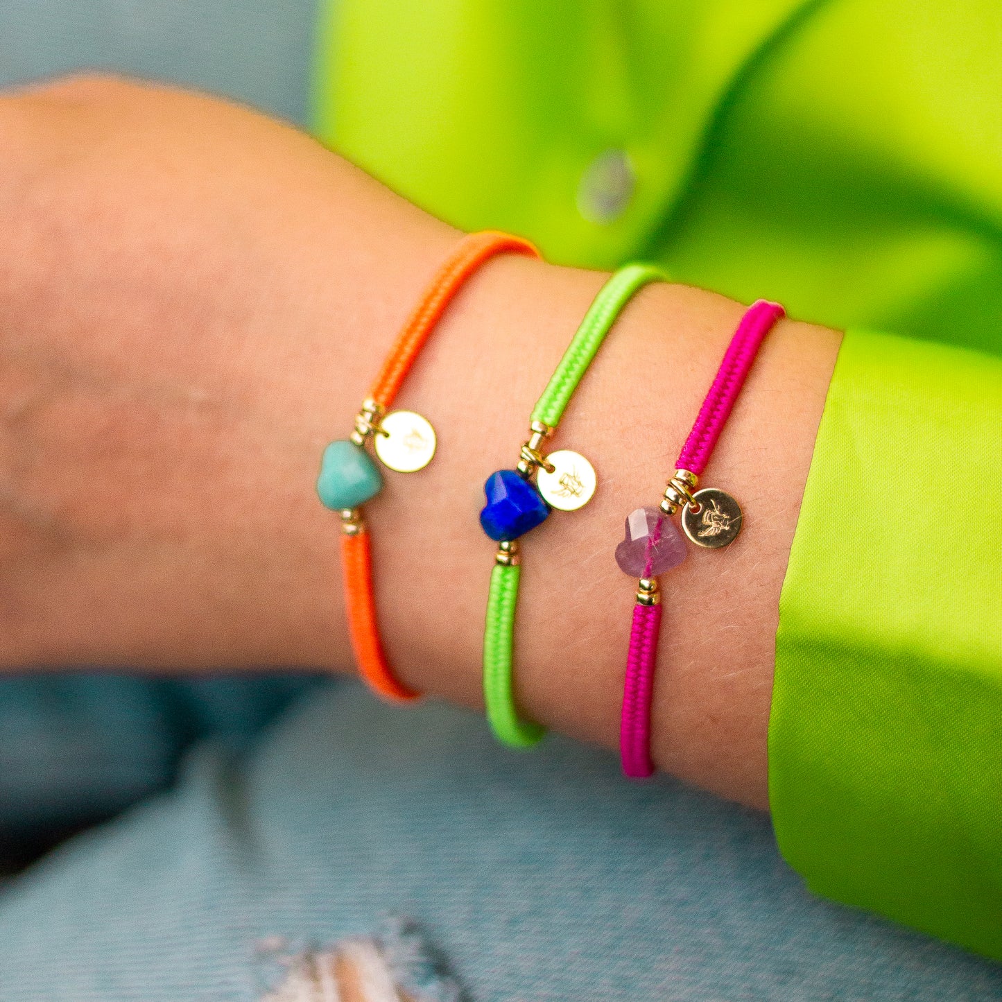 PULSERA VOLARE CORAZÓN AMATISTA