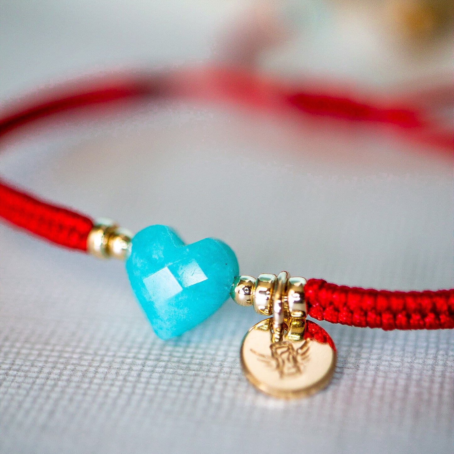 PULSERA VOLARE CORAZÓN AMAZONITA