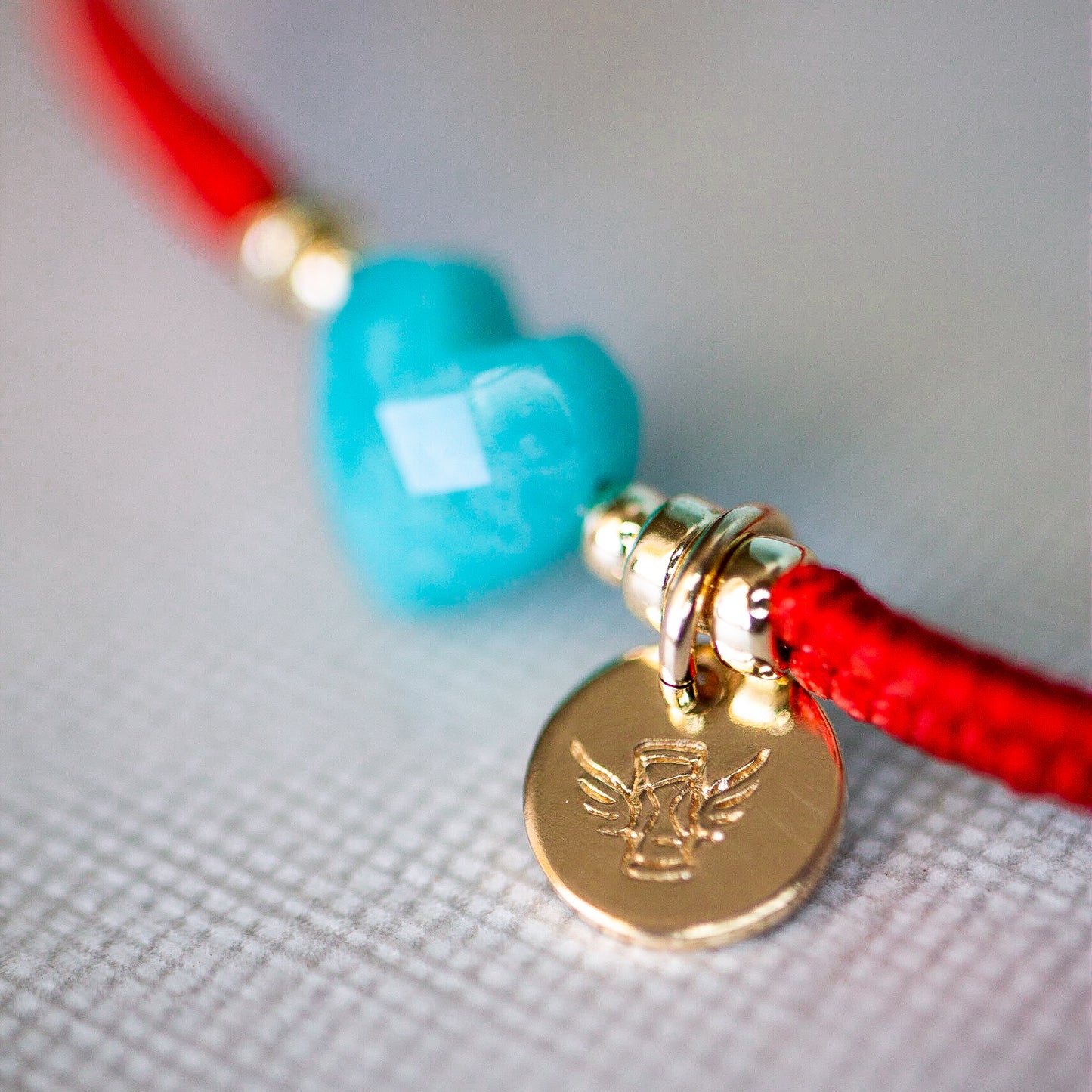 PULSERA VOLARE CORAZÓN AMAZONITA