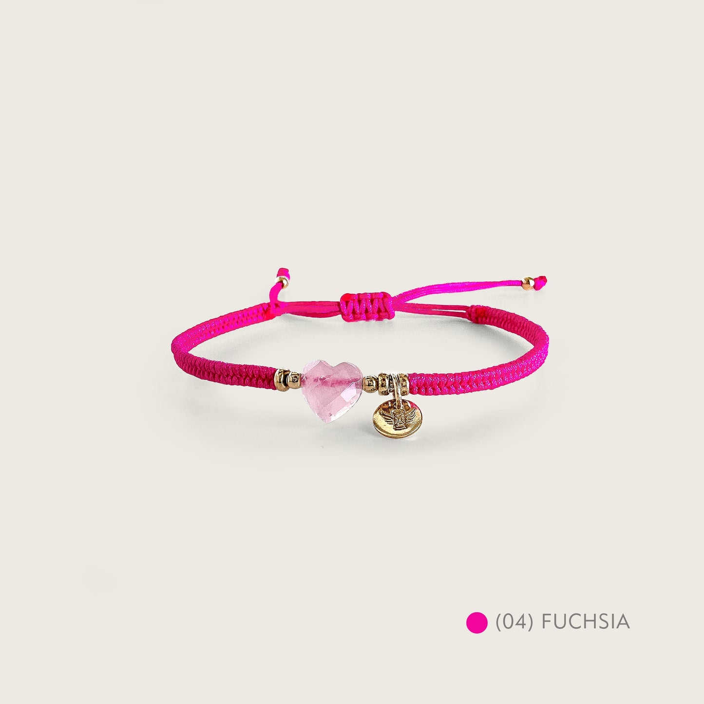 PULSERA VOLARE CORAZON CUARZO ROSA