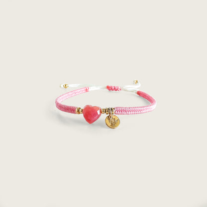 PULSERA VOLARE CORAZÓN OPALO ROSADO